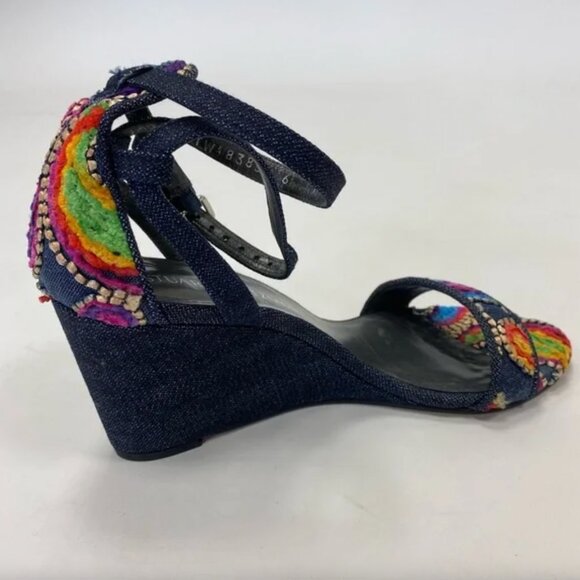 Stuart Weitzman | Shoes | Stuart Weitzman Denim Embroidered  Stuart Weitzman Denim Embroidered Wedge Heels main image 0